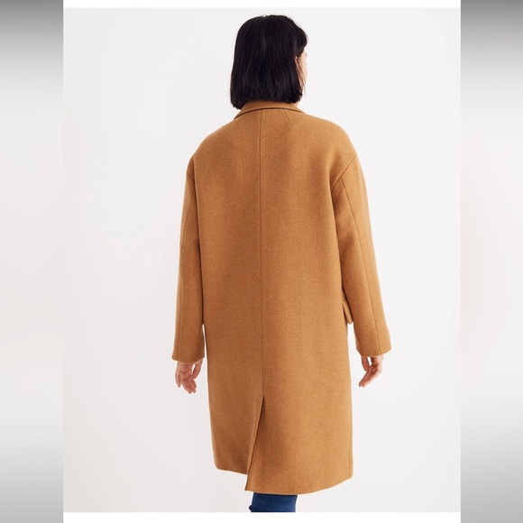 NWTs Madewell Haydon Camel Wool Cashmere Blend Long Coat in Insuluxe Fabric - Picture 5 of 12